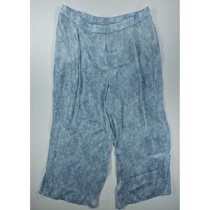 NWT Michael Kors 3X Blue Petal Front Pleated Wide Leg Trouser Pants Plus